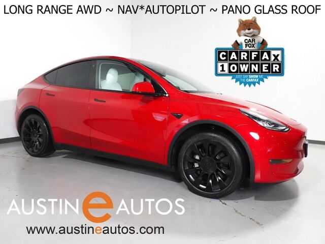 2022 Tesla Model Y Long Range AWD *AUTOPILOT, NAVIGATION, SAFETY ALERTS, ADAPTIVE CRUISE, SURROUND VIEW CAMERAS, PANORAMA GLASS ROOF, HEATED SEATS/STEERING WHEEL, 20 INCH WHEELS, WIRELESS CHARGING Round Rock TX