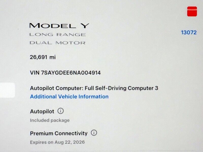 2022 Tesla Model Y Long Range AWD *AUTOPILOT, NAVIGATION, SAFETY ALERTS, ADAPTIVE CRUISE, SURROUND VIEW CAMERAS, PANORAMA GLASS ROOF, HEATED SEATS/STEERING WHEEL, WIRELESS CHARGING Round Rock TX