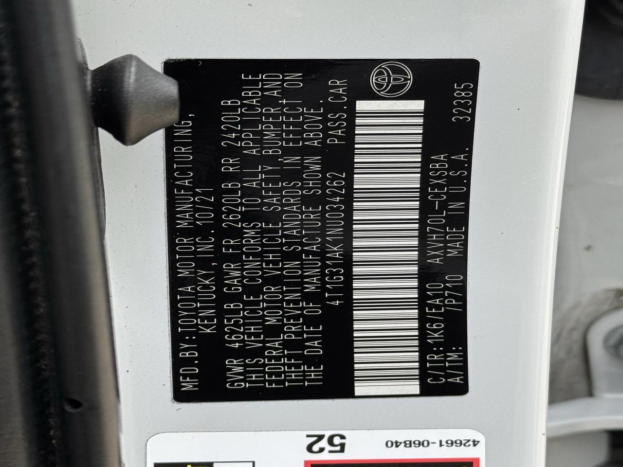 2022 Toyota Camry Hybrid SE Fredericksburg VA