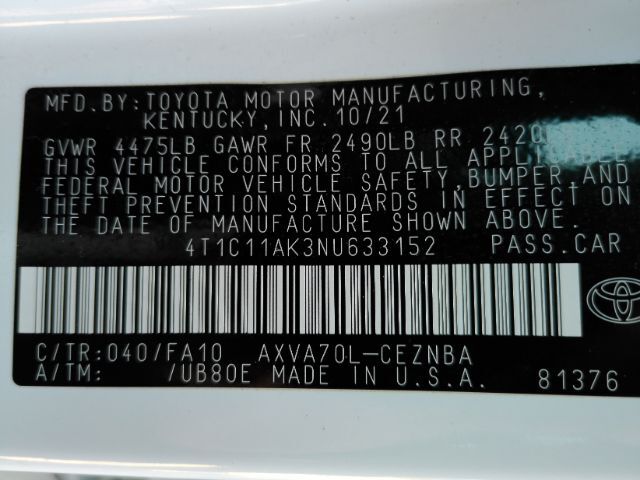 2022 Toyota Camry LE Plano TX