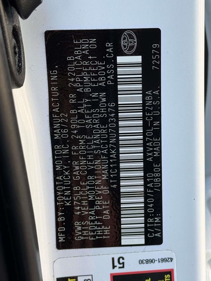 2022 Toyota Camry LE Fredericksburg VA