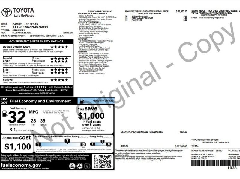 2022 Toyota Camry SE FWD Arlington VA
