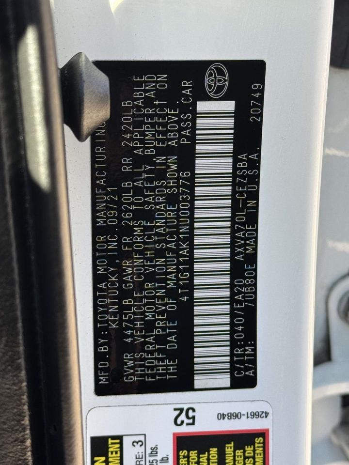 2022 Toyota Camry SE Fredericksburg VA