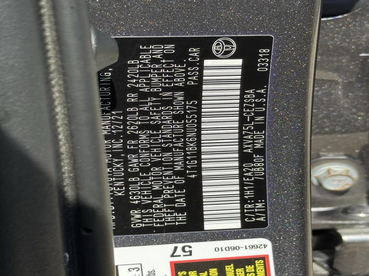 2022 Toyota Camry SE Fredericksburg VA