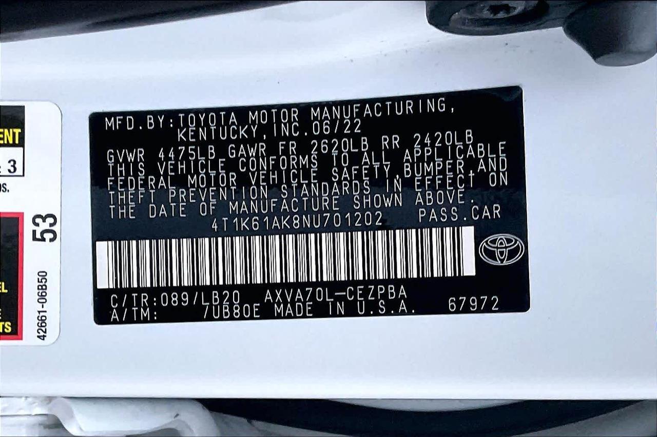 2022 Toyota Camry XSE Roseville CA