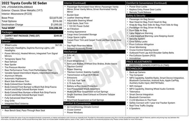 2022 Toyota Corolla SE Raleigh NC