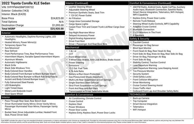 2022 Toyota Corolla XLE Raleigh NC