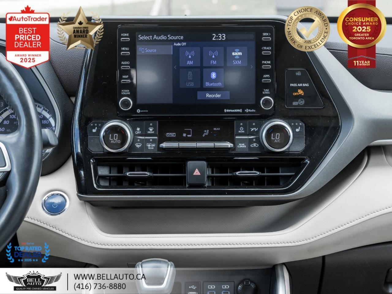 2022 Toyota Highlander Hybrid XLE | 8-PASS | AWD | LEATHER | CARPLAY | SUNROOF | TOYOTASFTYSENSE | ONSTAR | PWR & HTD SEATS Toronto ON