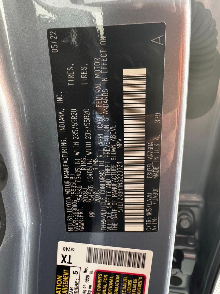 2022 Toyota Highlander Platinum Fredericksburg VA