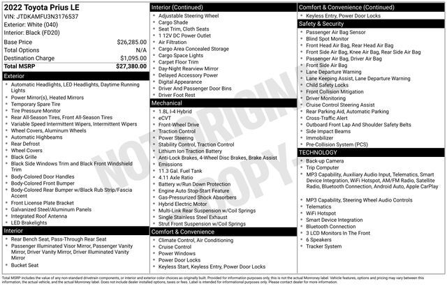 2022 Toyota Prius LE Raleigh NC
