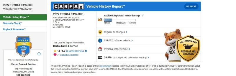 2022 Toyota RAV4 XLE - 1 OWNER - LOW MILES Webster MA