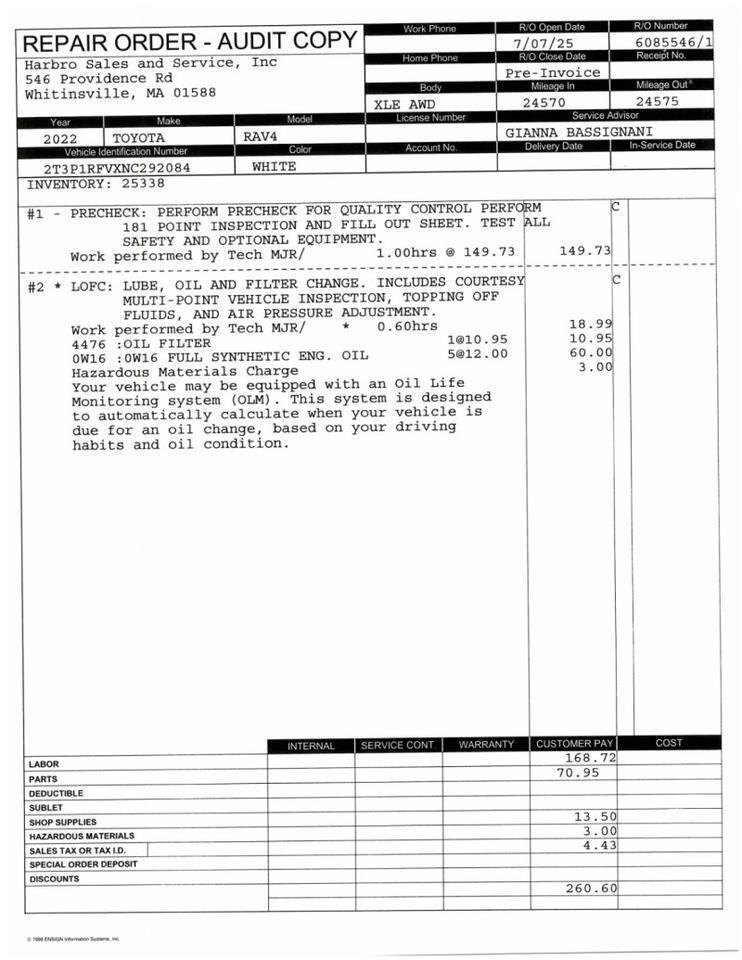2022 Toyota RAV4 XLE - 1 OWNER - LOW MILES Webster MA