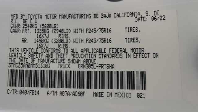2022 Toyota Tacoma 4WD SR San Juan TX