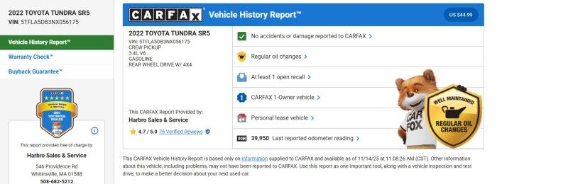2022 Toyota Tundra 4WD SR5 - TRD SPORT PREMIUM - 1 OWNER Whitinsville MA
