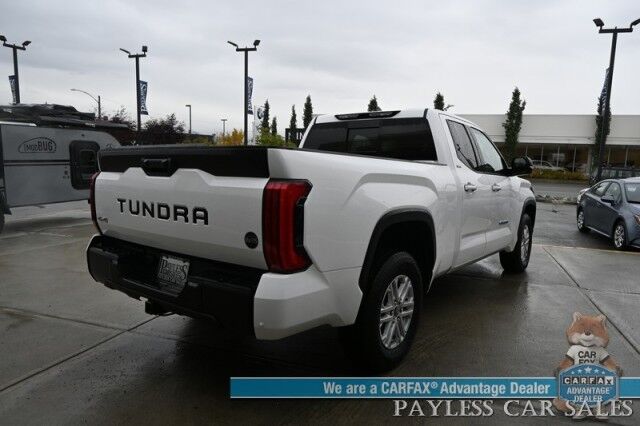 2022 Toyota Tundra 4WD SR5 / Premium & Convenience Pkg / 4X4 / Double Cab / Power & Heated Leather Seats / Heated Steering / Adaptive Cruise / Lane Depart & Blind Spot / Apple CarPlay & Android Auto / Bed Liner / Tow Pkg / 1-Owner Anchorage AK