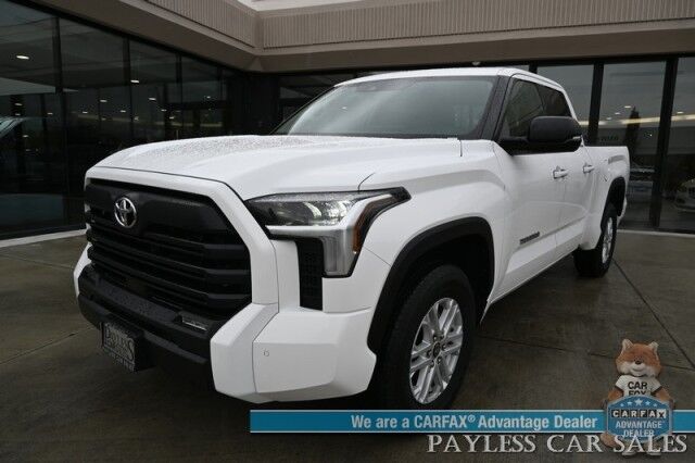 2022 Toyota Tundra 4WD SR5 / Premium & Convenience Pkg / 4X4 / Double Cab / Power & Heated Leather Seats / Heated Steering / Adaptive Cruise / Lane Depart & Blind Spot / Apple CarPlay & Android Auto / Bed Liner / Tow Pkg / 1-Owner Anchorage AK