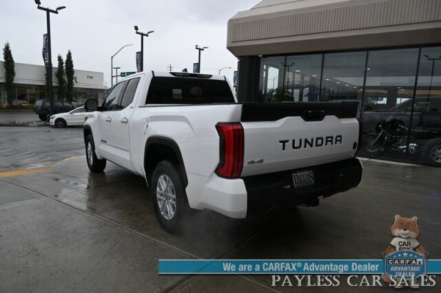 2022 Toyota Tundra 4WD SR5 / Premium & Convenience Pkg / 4X4 / Double Cab / Power & Heated Leather Seats / Heated Steering / Adaptive Cruise / Lane Depart & Blind Spot / Apple CarPlay & Android Auto / Bed Liner / Tow Pkg / 1-Owner Anchorage AK
