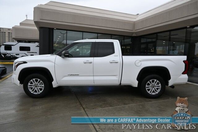 2022 Toyota Tundra 4WD SR5 / Premium & Convenience Pkg / 4X4 / Double Cab / Power & Heated Leather Seats / Heated Steering / Adaptive Cruise / Lane Depart & Blind Spot / Apple CarPlay & Android Auto / Bed Liner / Tow Pkg / 1-Owner Anchorage AK