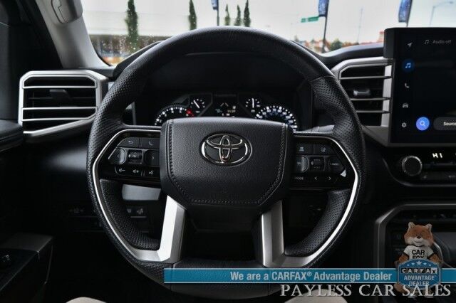 2022 Toyota Tundra 4WD SR5 / Premium & Convenience Pkg / 4X4 / Double Cab / Power & Heated Leather Seats / Heated Steering / Adaptive Cruise / Lane Depart & Blind Spot / Apple CarPlay & Android Auto / Bed Liner / Tow Pkg / 1-Owner Anchorage AK