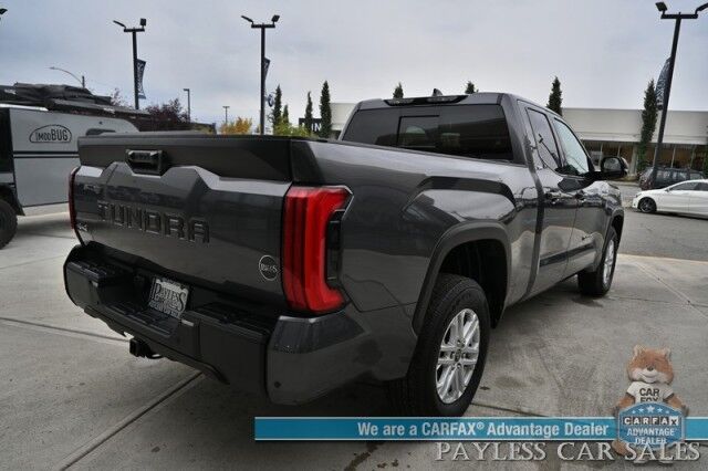 2022 Toyota Tundra 4WD SR5 / Premium & Convenience Pkg / 4X4 / Double Cab / Power & Heated Leather Seats / Heated Steering / Adaptive Cruise / Lane Depart & Blind Spot / Apple CarPlay & Android Auto / Bed Liner / Tow Pkg / 1-Owner Anchorage AK