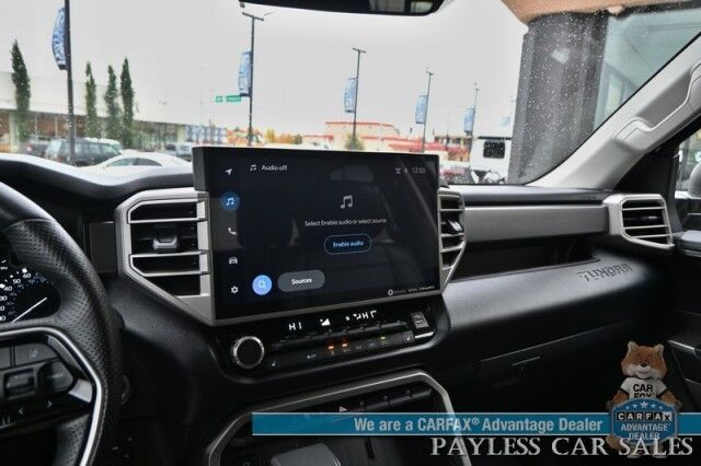 2022 Toyota Tundra 4WD SR5 / Premium & Convenience Pkg / 4X4 / Double Cab / Power & Heated Leather Seats / Heated Steering / Adaptive Cruise / Lane Depart & Blind Spot / Apple CarPlay & Android Auto / Bed Liner / Tow Pkg / 1-Owner Anchorage AK