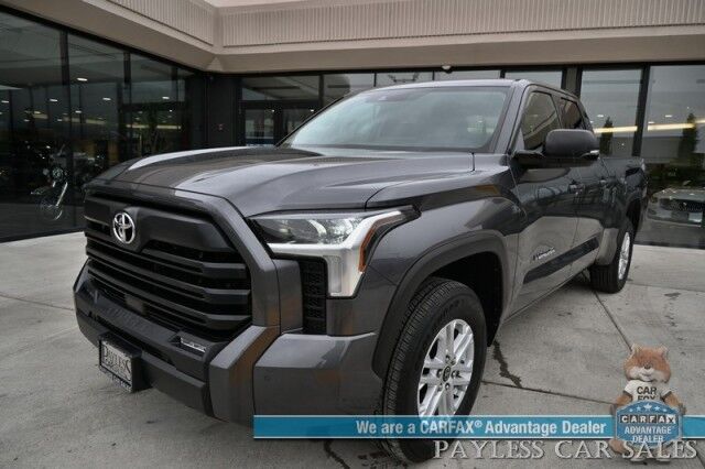2022 Toyota Tundra 4WD SR5 / Premium & Convenience Pkg / 4X4 / Double Cab / Power & Heated Leather Seats / Heated Steering / Adaptive Cruise / Lane Depart & Blind Spot / Apple CarPlay & Android Auto / Bed Liner / Tow Pkg / 1-Owner Anchorage AK