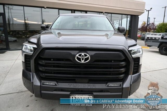 2022 Toyota Tundra 4WD SR5 / Premium & Convenience Pkg / 4X4 / Double Cab / Power & Heated Leather Seats / Heated Steering / Adaptive Cruise / Lane Depart & Blind Spot / Apple CarPlay & Android Auto / Bed Liner / Tow Pkg / 1-Owner Anchorage AK