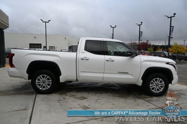 2022 Toyota Tundra SR5 / 4X4 / Double Cab / Power & Heated Leather Seats / Adaptive Cruise Control / Lane Departure & Blind Spot Alert / Apple CarPlay & Android Auto / Back Up Camera / Bed Liner / Tow Pkg / Only 12k Miles / 1-Owner Anchorage AK
