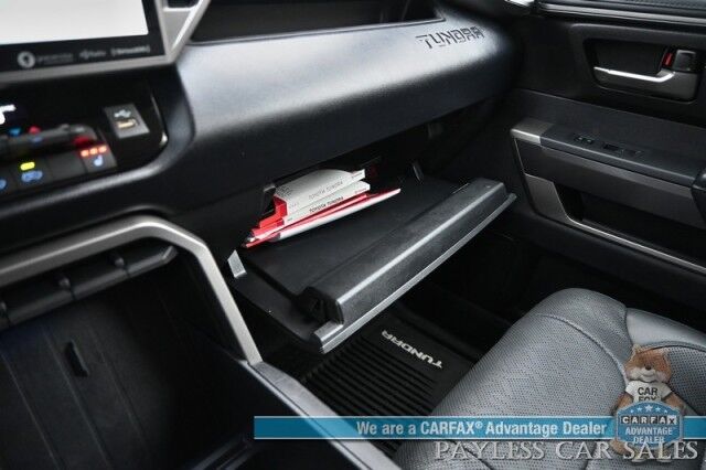 2022 Toyota Tundra SR5 / 4X4 / Double Cab / Power & Heated Leather Seats / Adaptive Cruise Control / Lane Departure & Blind Spot Alert / Apple CarPlay & Android Auto / Back Up Camera / Bed Liner / Tow Pkg / Only 12k Miles / 1-Owner Anchorage AK