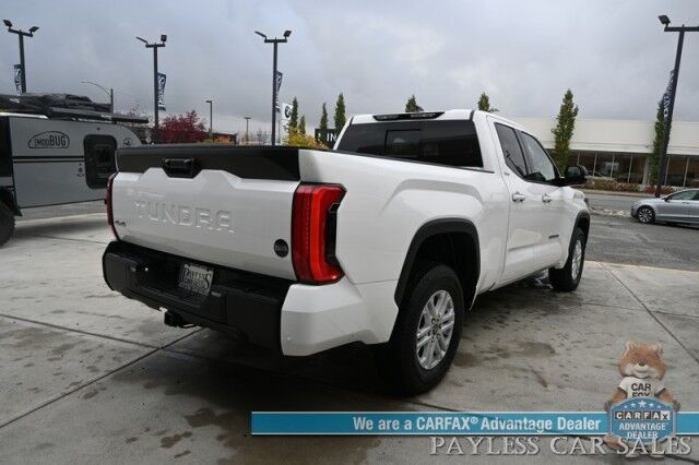 2022 Toyota Tundra SR5 / 4X4 / Double Cab / Power & Heated Leather Seats / Adaptive Cruise Control / Lane Departure & Blind Spot Alert / Apple CarPlay & Android Auto / Back Up Camera / Bed Liner / Tow Pkg / Only 12k Miles / 1-Owner Anchorage AK