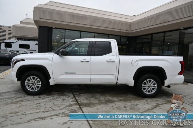 2022 Toyota Tundra SR5 / 4X4 / Double Cab / Power & Heated Leather Seats / Adaptive Cruise Control / Lane Departure & Blind Spot Alert / Apple CarPlay & Android Auto / Back Up Camera / Bed Liner / Tow Pkg / Only 12k Miles / 1-Owner Anchorage AK