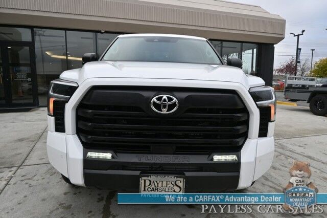 2022 Toyota Tundra SR5 / 4X4 / Double Cab / Power & Heated Leather Seats / Adaptive Cruise Control / Lane Departure & Blind Spot Alert / Apple CarPlay & Android Auto / Back Up Camera / Bed Liner / Tow Pkg / Only 12k Miles / 1-Owner Anchorage AK