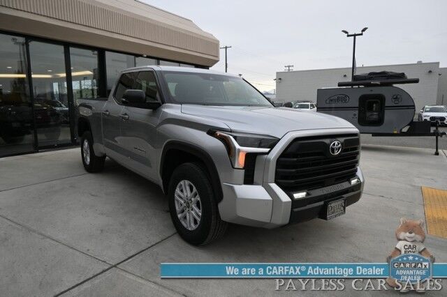 2022 Toyota Tundra SR5 / 4X4 / Double Cab / Power & Heated Leather Seats / Adaptive Cruise Control / Lane Departure & Blind Spot Alert / Apple CarPlay & Android Auto / Back Up Camera / Bed Liner / Tow Pkg / Only 3k Miles / 1-Owner Anchorage AK