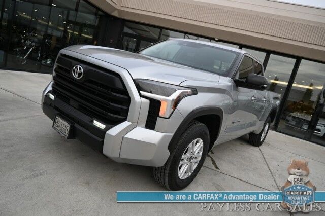 2022 Toyota Tundra SR5 / 4X4 / Double Cab / Power & Heated Leather Seats / Adaptive Cruise Control / Lane Departure & Blind Spot Alert / Apple CarPlay & Android Auto / Back Up Camera / Bed Liner / Tow Pkg / Only 3k Miles / 1-Owner Anchorage AK