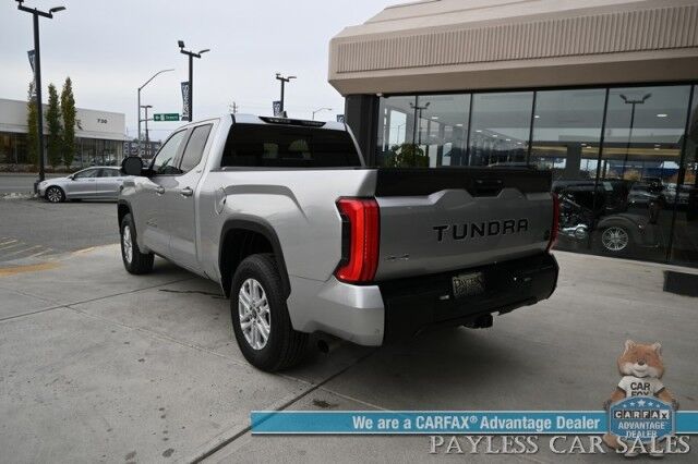 2022 Toyota Tundra SR5 / 4X4 / Double Cab / Power & Heated Leather Seats / Adaptive Cruise Control / Lane Departure & Blind Spot Alert / Apple CarPlay & Android Auto / Back Up Camera / Bed Liner / Tow Pkg / Only 3k Miles / 1-Owner Anchorage AK