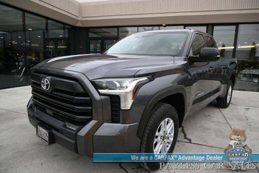 2022 Toyota Tundra SR5 Double Cab / 4X4 / Auto Start / Premium & Convenience Pkg / Power & Heated Leather Seats / Adaptive Cruise / Lane Depart & Blind Spot / Apple CarPlay & Android Auto / Back Up Cam / Bed Liner / Tow Pkg / 1-Owner Anchorage AK
