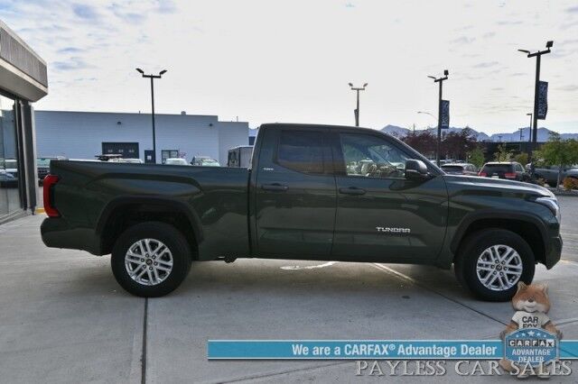 2022 Toyota Tundra SR5 Double Cab / 4X4 / Premium & Convenience Pkg / Power & Heated Leather Seats / Adaptive Cruise / Lane Departure & Blind Spot / Apple CarPlay & Android Auto / Back Up Camera / Bed Liner / Tow Pkg / 1-Owner Anchorage AK