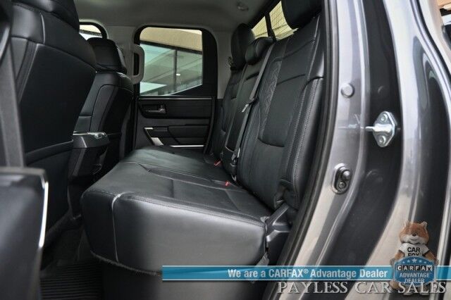 2022 Toyota Tundra SR5 / Premium & Convenience Pkg / 4X4 / Double Cab / Power & Heated Leather Seats / Heated Steering / Adaptive Cruise / Lane Depart & Blind Spot / Apple CarPlay & Android Auto / Bed Liner / Tow Pkg / 1-Owner Anchorage AK