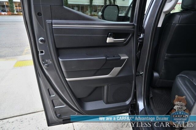 2022 Toyota Tundra SR5 / Premium & Convenience Pkg / 4X4 / Double Cab / Power & Heated Leather Seats / Heated Steering / Adaptive Cruise / Lane Depart & Blind Spot / Apple CarPlay & Android Auto / Bed Liner / Tow Pkg / 1-Owner Anchorage AK