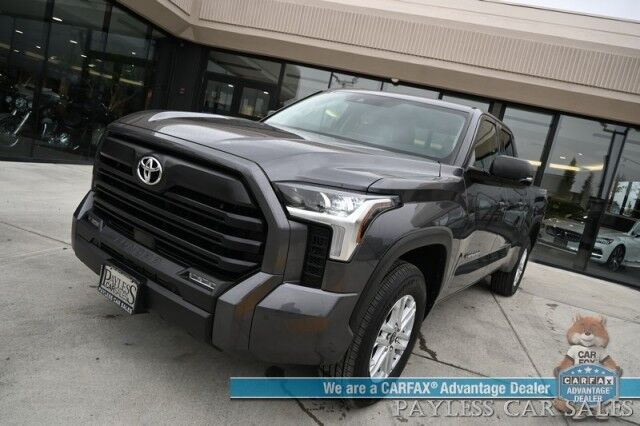 2022 Toyota Tundra SR5 / Premium & Convenience Pkg / 4X4 / Double Cab / Power & Heated Leather Seats / Heated Steering / Adaptive Cruise / Lane Depart & Blind Spot / Apple CarPlay & Android Auto / Bed Liner / Tow Pkg / 1-Owner Anchorage AK