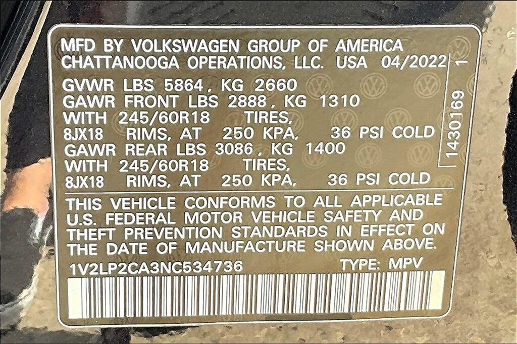 2022 Volkswagen Atlas 2.0T SE OR
