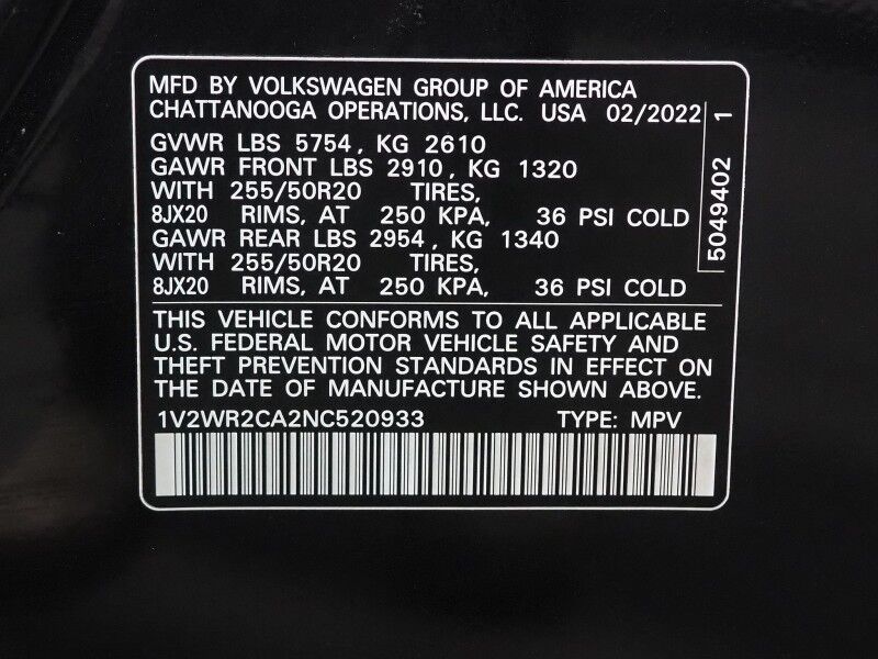 2022 Volkswagen Atlas 3.6L V6 SE w/Technology *ADAPTIVE CRUISE, SAFETY ALERTS, BACKUP-CAMERA, HEATED SEATS, POWER LIFTGATE, 20 INCH WHEELS, REMOTE START, WIRELESS CHARGING, APPLE CARPLAY Round Rock TX