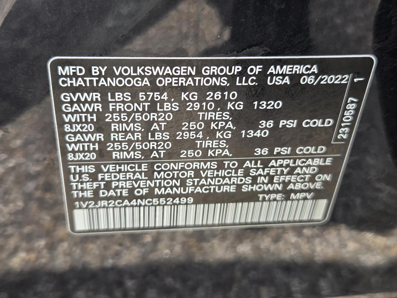 2022 Volkswagen Atlas 3.6L V6 SE w/Technology FWD Beeville TX