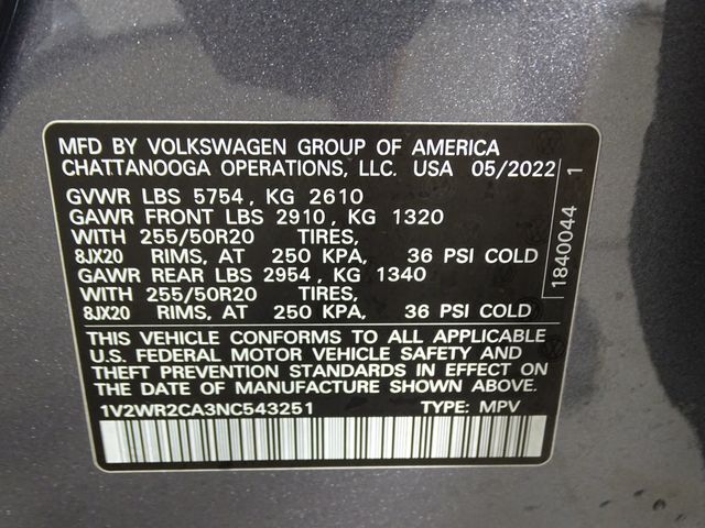 2022 Volkswagen Atlas 3.6L V6 SE w/Technology Raleigh NC