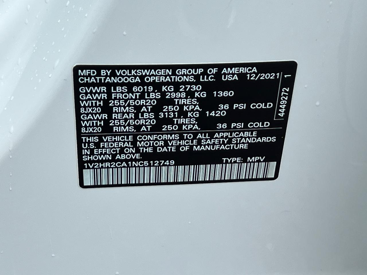 2022 Volkswagen Atlas 3.6L V6 SE w/Technology Hagerstown MD