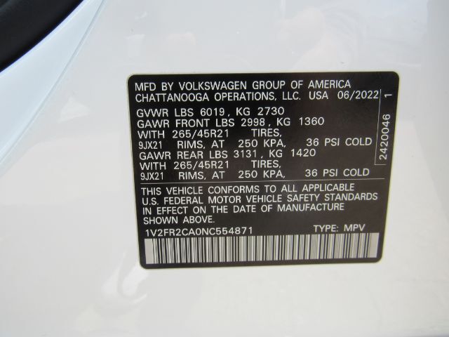 2022 Volkswagen Atlas 3.6L V6 SEL Premium R-Line Plano TX