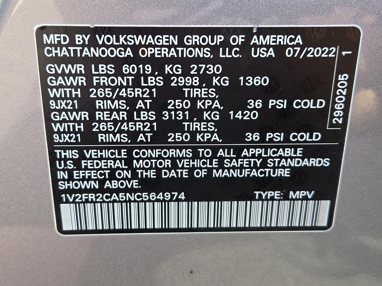 2022 Volkswagen Atlas 3.6L V6 SEL Premium R-Line Vineland NJ