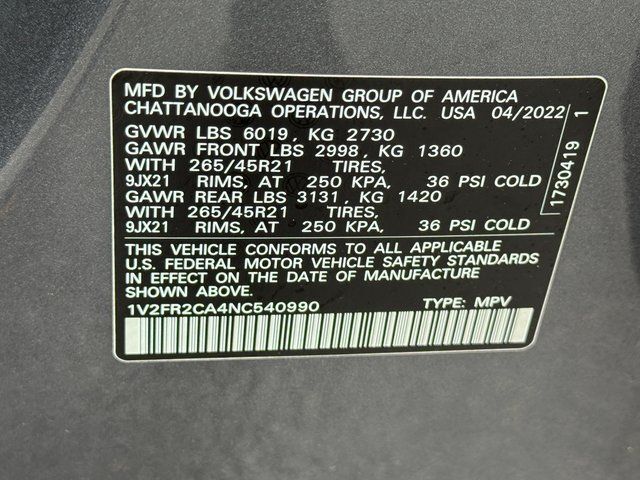 2022 Volkswagen Atlas 3.6L V6 SEL Premium R-Line Springfield VA