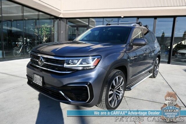 2022 Volkswagen Atlas SEL Premium R-Line / AWD / Heated & Cooled Leather Seats / Heated Steering Wheel / Sunroof / NAV / Adaptive Cruise / Lane Depart & Blind Spot Alert / Rear Captain Chairs / 3rd Row / Seats 6 / Luggage Rack / Tow Pkg Anchorage AK