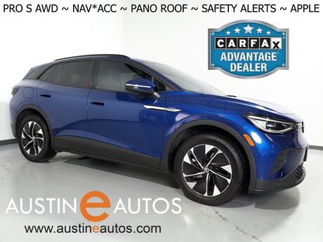 2022 Volkswagen ID.4 Pro S AWD *PANORAMA GLASS ROOF, NAVIGATION, DIGITAL COCKPIT, ADAPTIVE CRUISE, SAFETY ALERTS, BACKUP-CAMERA, HEATED SEATS/STEERING, POWER LIFTGATE, WIRELESS CHARGING, ANDROID & APPLE Round Rock TX
